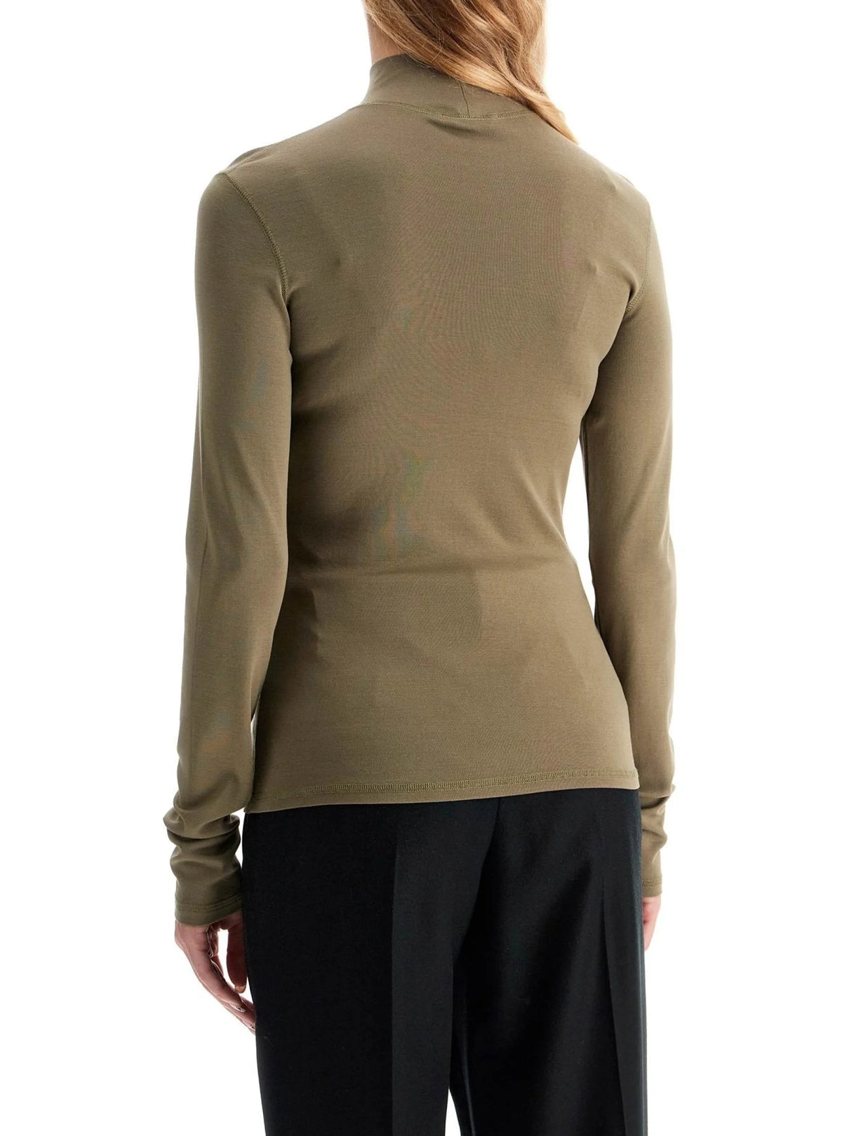 Lightweight Jersey Top With Turtle Neck