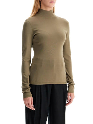 Lightweight Jersey Top With Turtle Neck