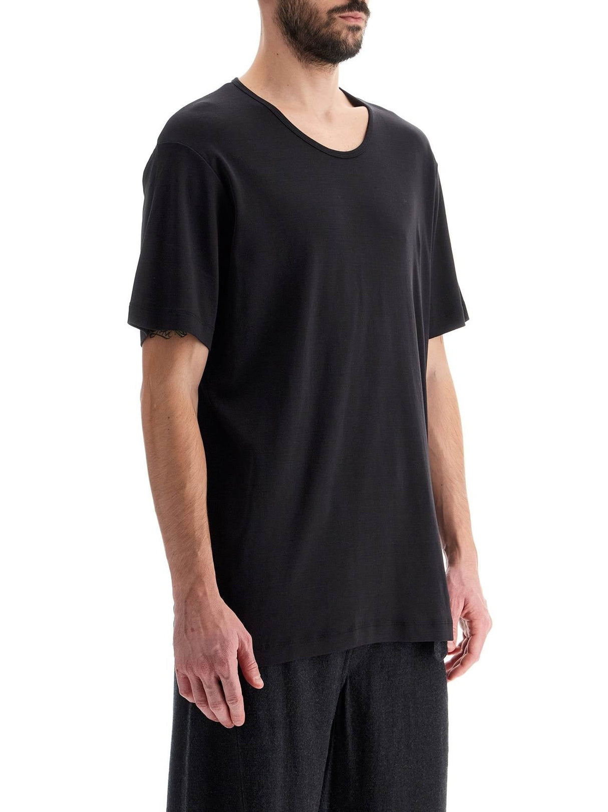 T-shirt With Wide Round Neck