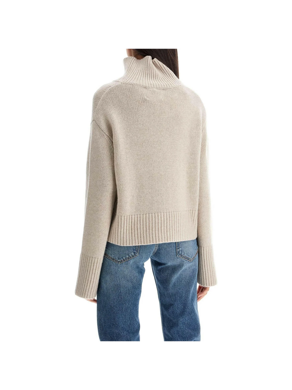 'Fleur' High Neck Cashmere Sweater.