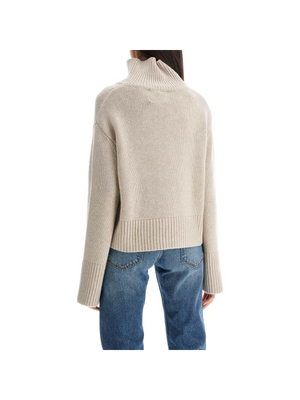 'Fleur' High Neck Cashmere Sweater.