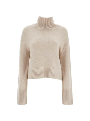 'Fleur' High Neck Cashmere Sweater.