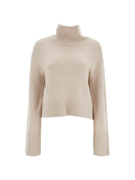 'Fleur' High Neck Cashmere Sweater.