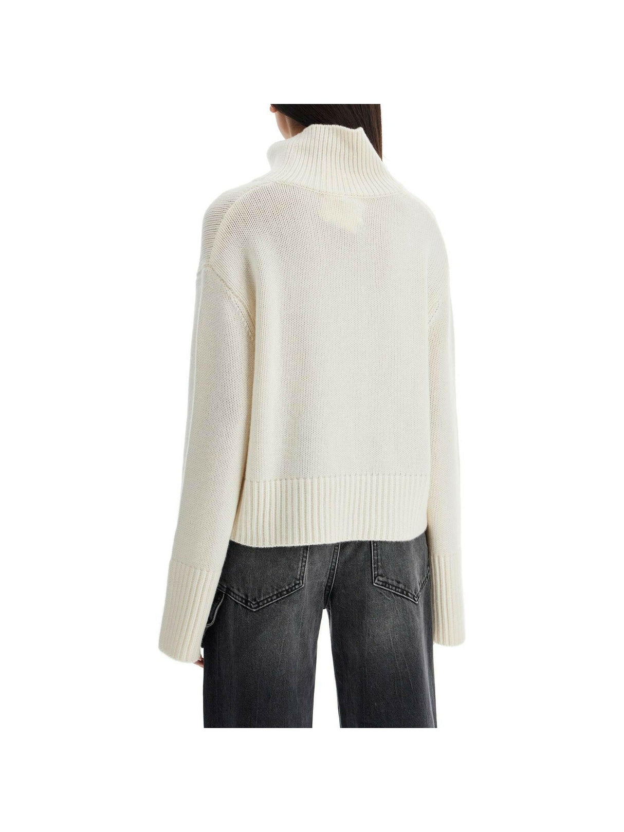 'Fleur' High Neck Cashmere Sweater.