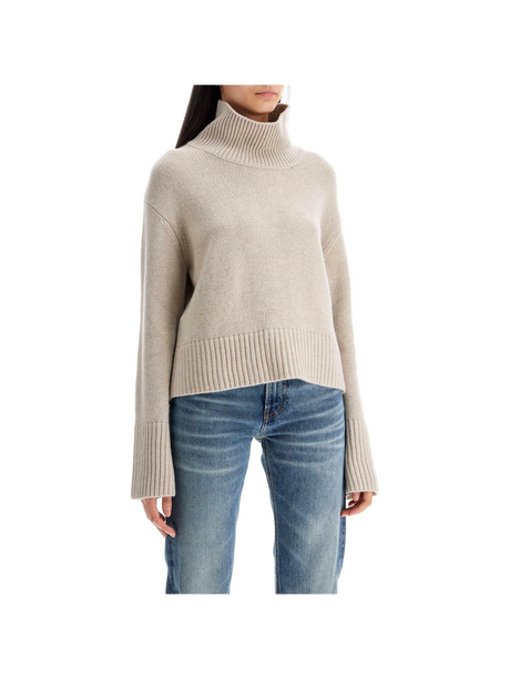 'Fleur' High Neck Cashmere Sweater.