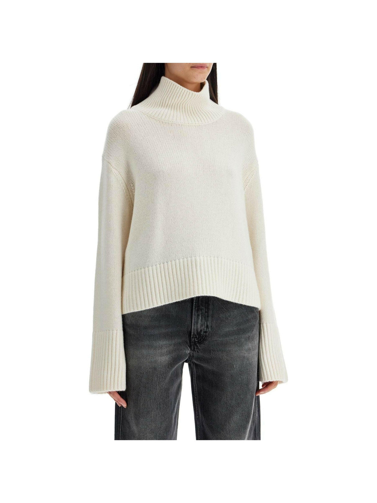 'Fleur' High Neck Cashmere Sweater.