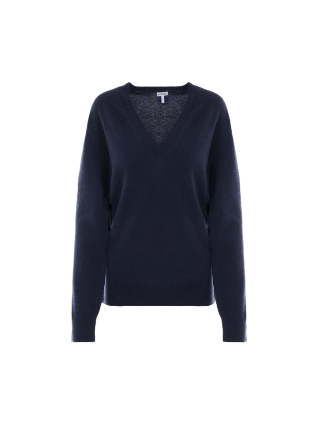 Anagram Embroidered Cashmere Sweater-LOEWE-JOHN JULIA