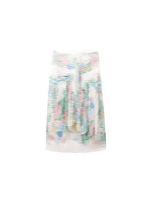 Blurred Print Satin Skirt-LOEWE-JOHN JULIA