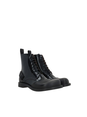 Campo Brushed Leather Rubber Booties-LOEWE-JOHN JULIA