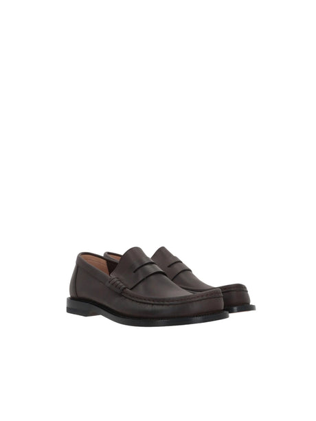 LOEWE-Campo Smooth Leather Loafers-JOHN JULIA