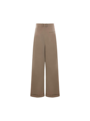 Cotton and Silk Wide-leg Trousers-LOEWE-JOHN JULIA