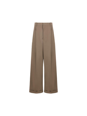 Cotton and Silk Wide-leg Trousers-LOEWE-JOHN JULIA