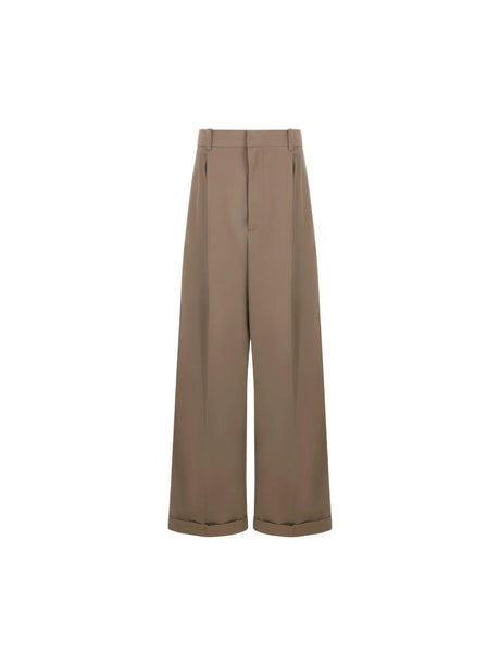 Cotton and Silk Wide-leg Trousers-LOEWE-JOHN JULIA