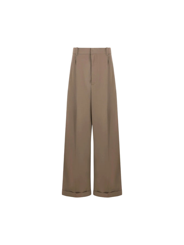 Cotton and Silk Wide-leg Trousers-LOEWE-JOHN JULIA