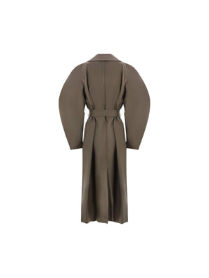 Double-breasted Cotton Trench Coat-LOEWE-JOHN JULIA