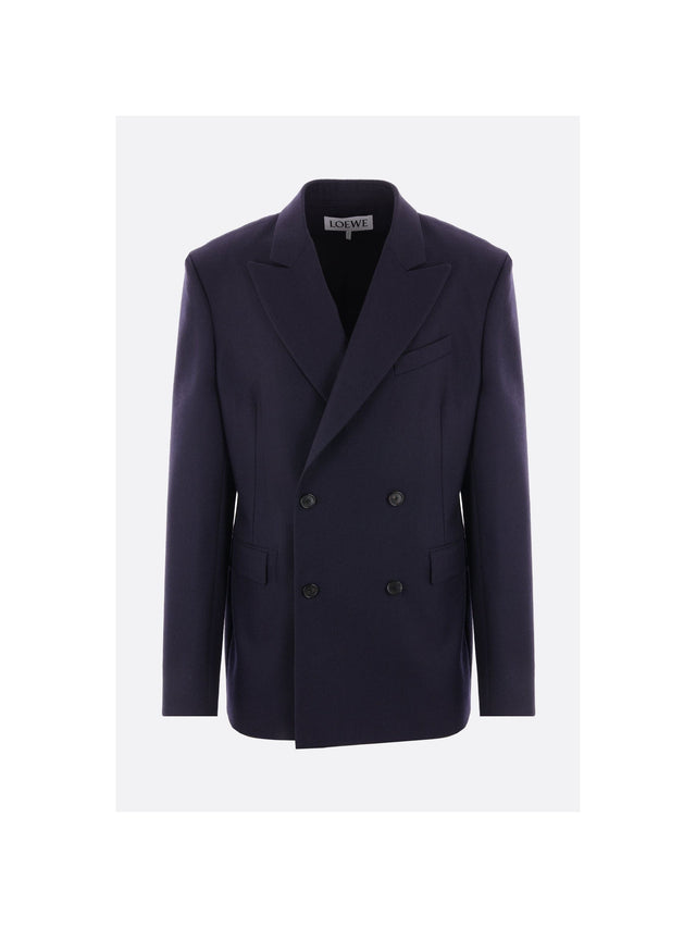 Double-breasted Wool Jacket-LOEWE-JOHN JULIA