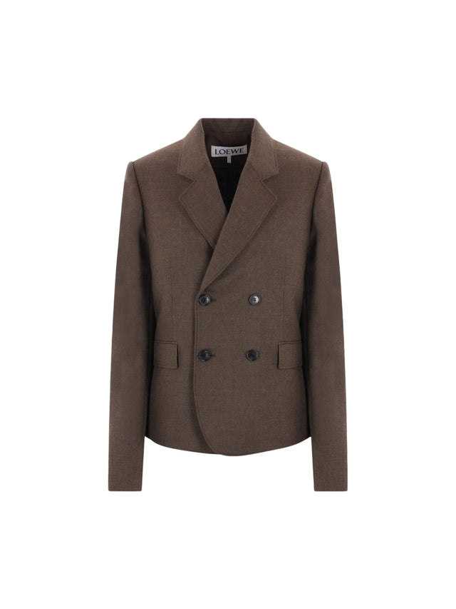 Double-breasted Wool Jacket-LOEWE-JOHN JULIA