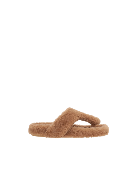 Ease Shearling Thong Sandals-LOEWE-JOHN JULIA