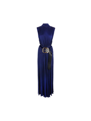 Fluid Jersey Sleeveless Dress With Maxi Belt-LOEWE-JOHN JULIA