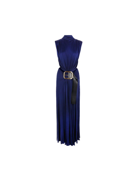 Fluid Jersey Sleeveless Dress With Maxi Belt-LOEWE-JOHN JULIA