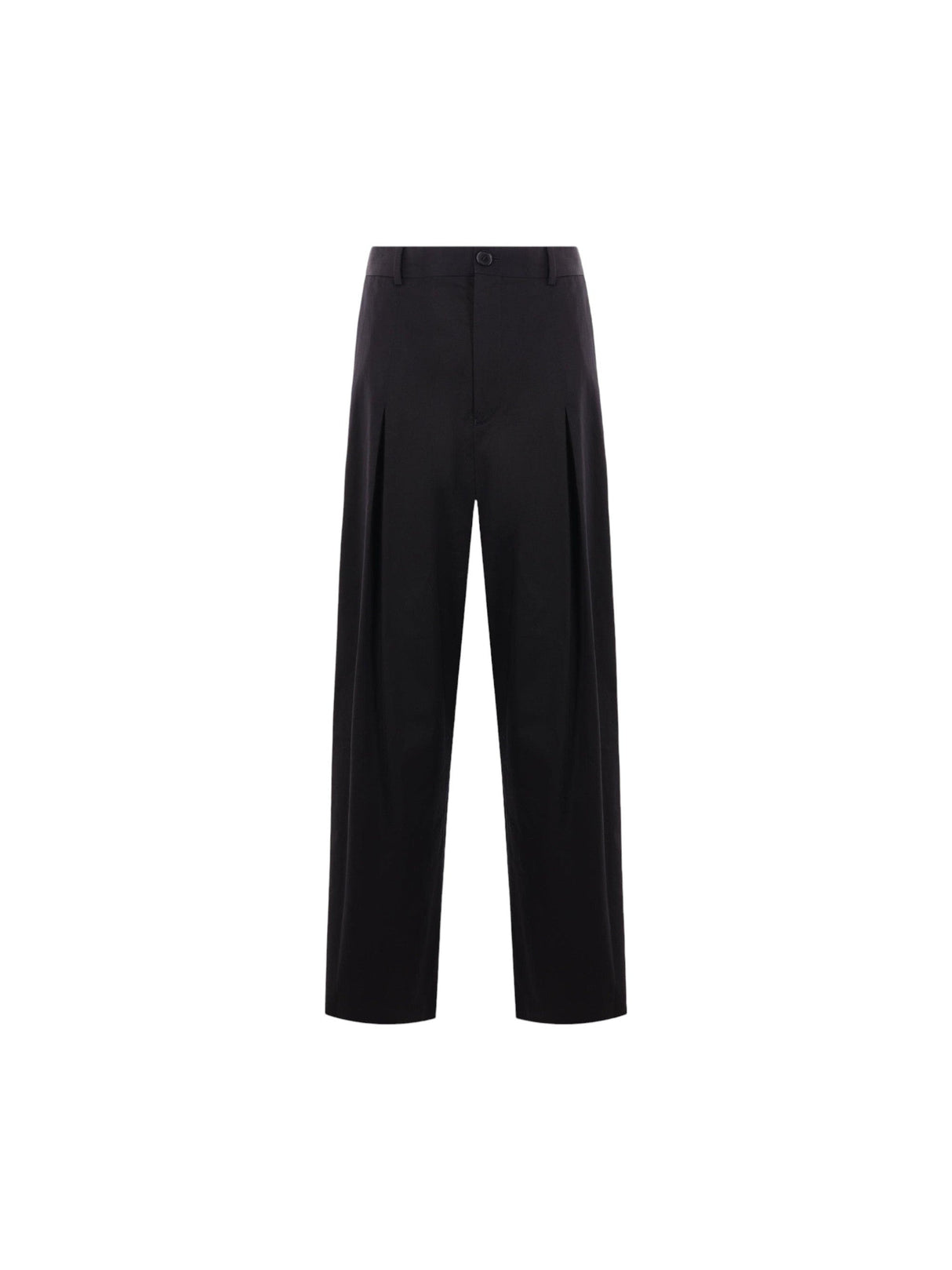 Loose-fit Compact Cotton Trousers-LOEWE-JOHN JULIA