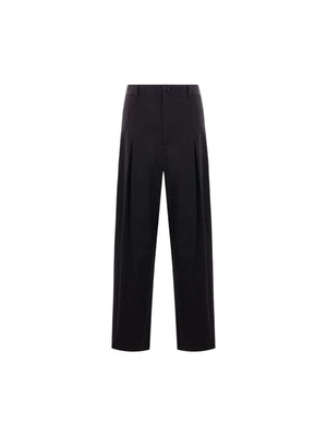 Loose-fit Compact Cotton Trousers-LOEWE-JOHN JULIA