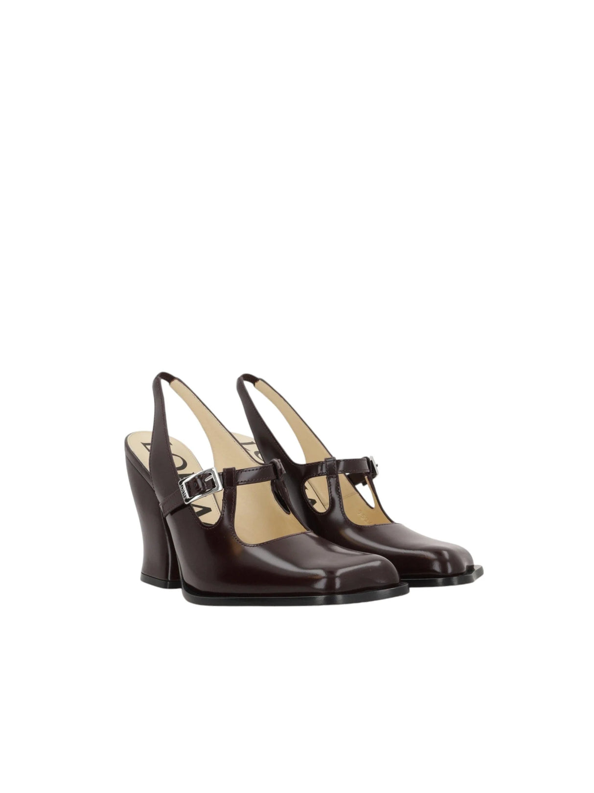 Onda Brushed Leather Slingbacks-LOEWE-JOHN JULIA