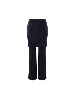 Rib Knit Wool Skirt-trousers-LOEWE-JOHN JULIA