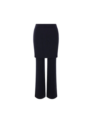 Rib Knit Wool Skirt-trousers-LOEWE-JOHN JULIA