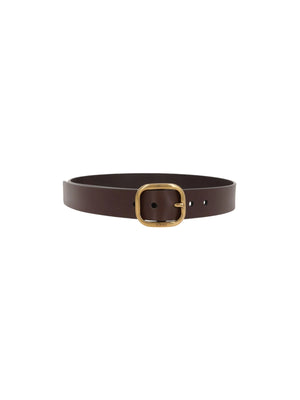 Rounded Smooth Leather Belt-LOEWE-JOHN JULIA