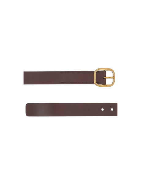 Rounded Smooth Leather Belt-LOEWE-JOHN JULIA