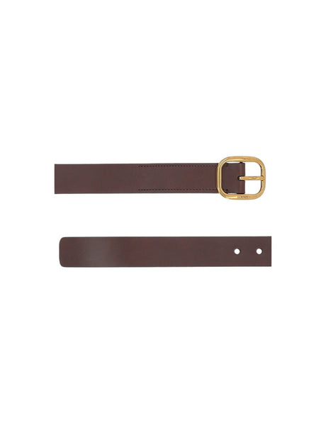 Rounded Smooth Leather Belt-LOEWE-JOHN JULIA