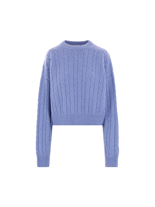 Wool Cable-knit Cropped Sweater-LOEWE-JOHN JULIA