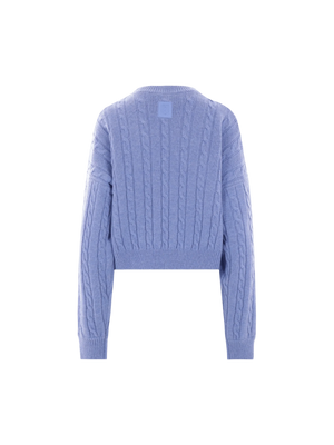 Wool Cable-knit Cropped Sweater-LOEWE-JOHN JULIA