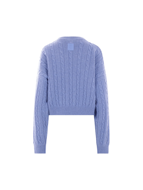 Wool Cable-knit Cropped Sweater-LOEWE-JOHN JULIA