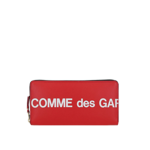 Logo Print Smooth Leather Zip-Around Wallet-COMME des GARCONS WALLET-JOHN JULIA