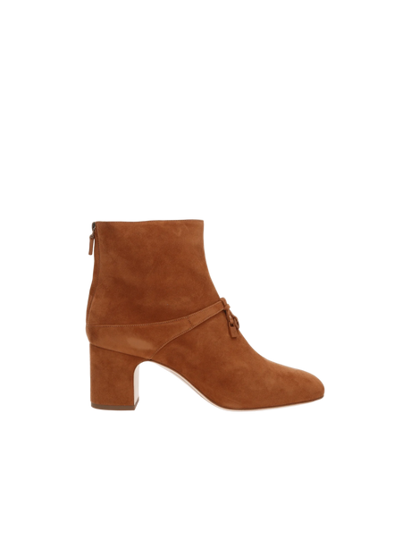 Maxi Charms Suede Ankle Boots-LORO PIANA-JOHN JULIA