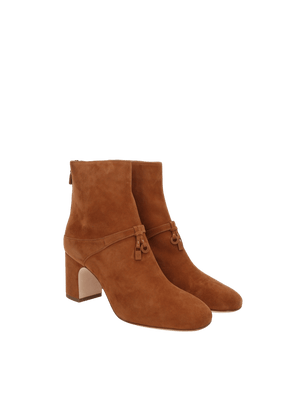 Maxi Charms Suede Ankle Boots-LORO PIANA-JOHN JULIA