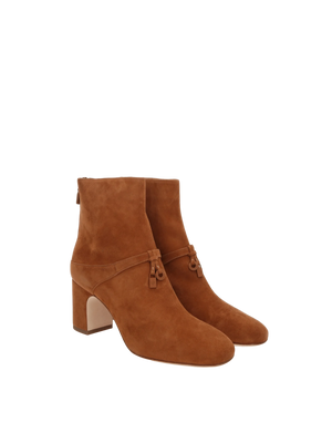 Maxi Charms Suede Ankle Boots-LORO PIANA-JOHN JULIA