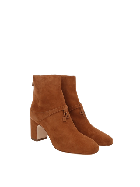 Maxi Charms Suede Ankle Boots-LORO PIANA-JOHN JULIA