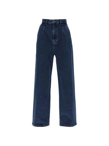 Blue Attu Wide-Leg Organic Cotton Jeans LOULOU STUDIO JOHN JULIA.