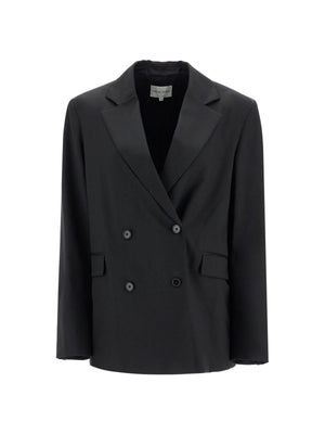 Double-breasted Wool Blazer-Loulou Studio-JOHN JULIA