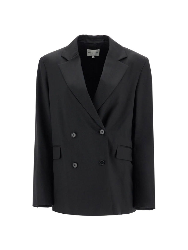 Double-breasted Wool Blazer-Loulou Studio-JOHN JULIA