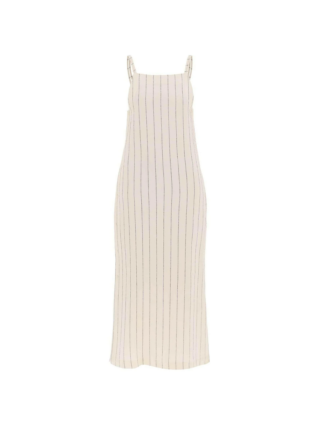 Ivory and Black Striped Linen-Blend Dress LOULOU STUDIO JOHN JULIA.