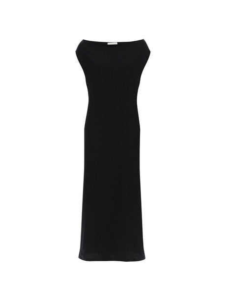 Black 'Martial' Long Organic Cotton Dress LOULOU STUDIO JOHN JULIA.