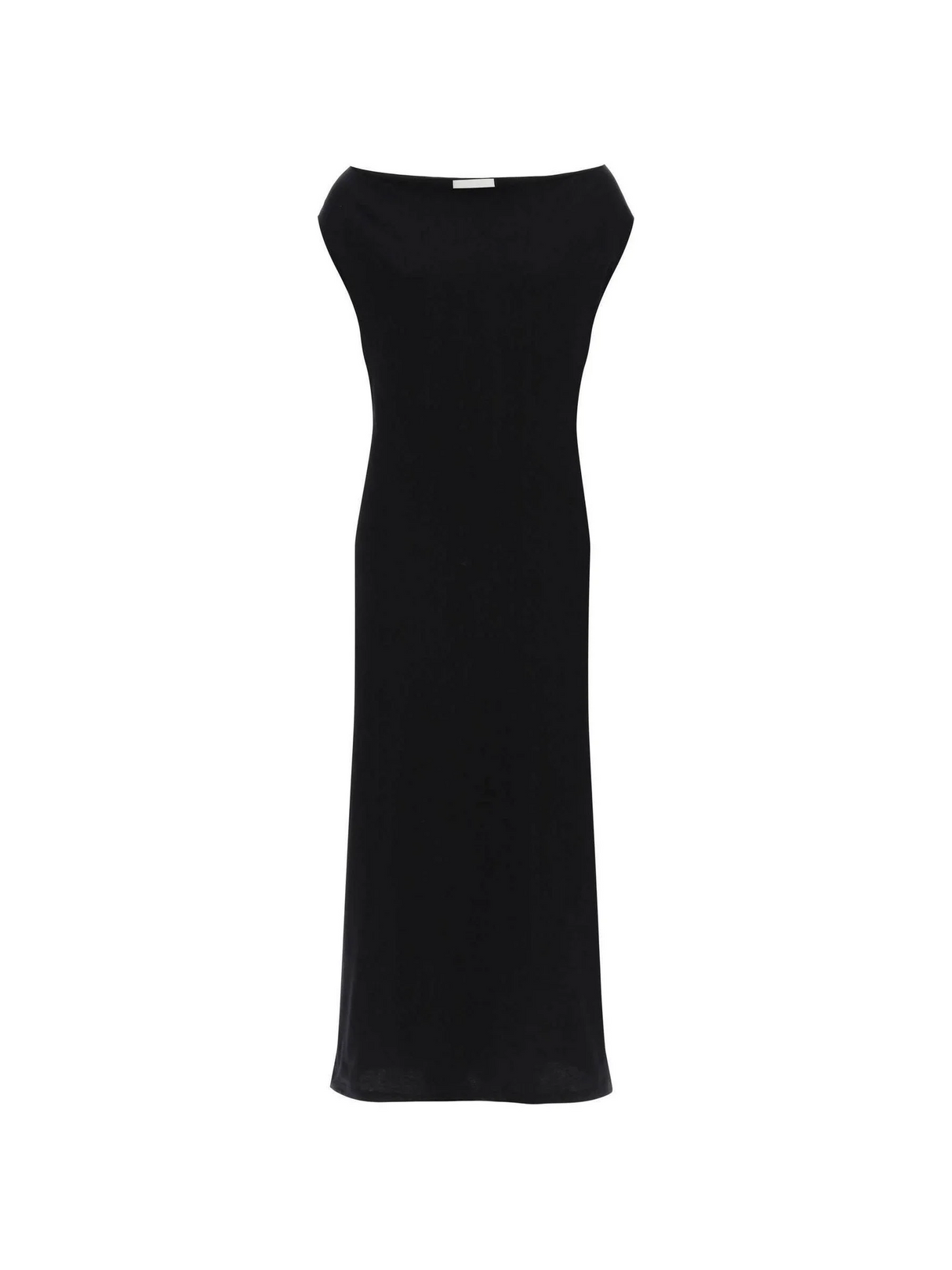 Black 'Martial' Long Organic Cotton Dress LOULOU STUDIO JOHN JULIA.