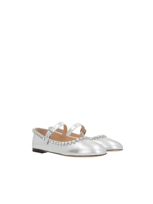 Audrey Laminated Nappa Mary-Jane Ballerinas-MACH & MACH-JOHN JULIA