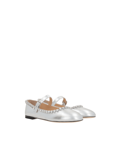 Audrey Laminated Nappa Mary-Jane Ballerinas-MACH & MACH-JOHN JULIA