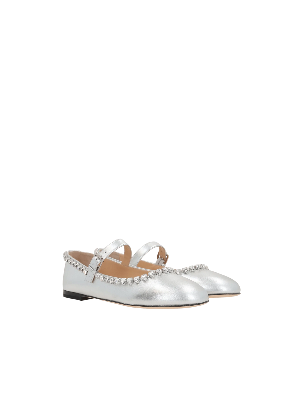 Audrey Laminated Nappa Mary-Jane Ballerinas-MACH & MACH-JOHN JULIA