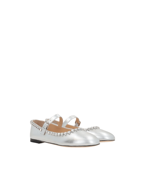 Audrey Laminated Nappa Mary-Jane Ballerinas-MACH & MACH-JOHN JULIA